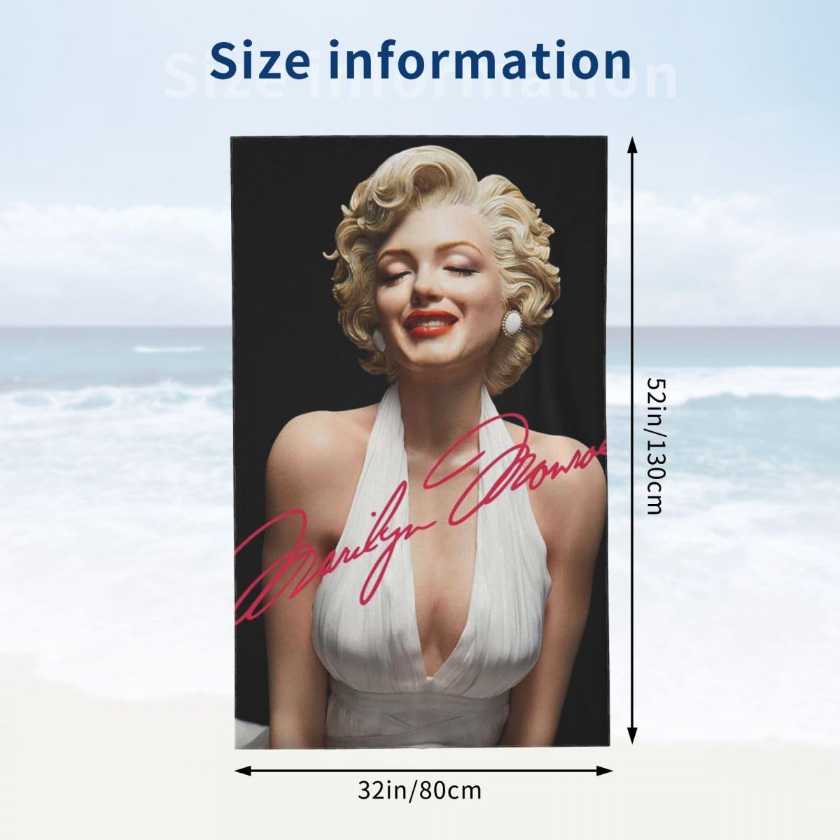 ☆値下げ☆マリリンモンロー　大判タオル　日本製 マリリン・モンロー マリリン・モンロー 7年目の浮気タオル 大判